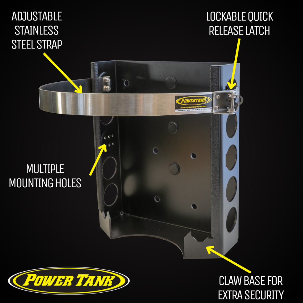 Power Tank Strato LOCKER Bracket for 4.25 lb, 10 lb, 11 lb Steel Propane Tanks
