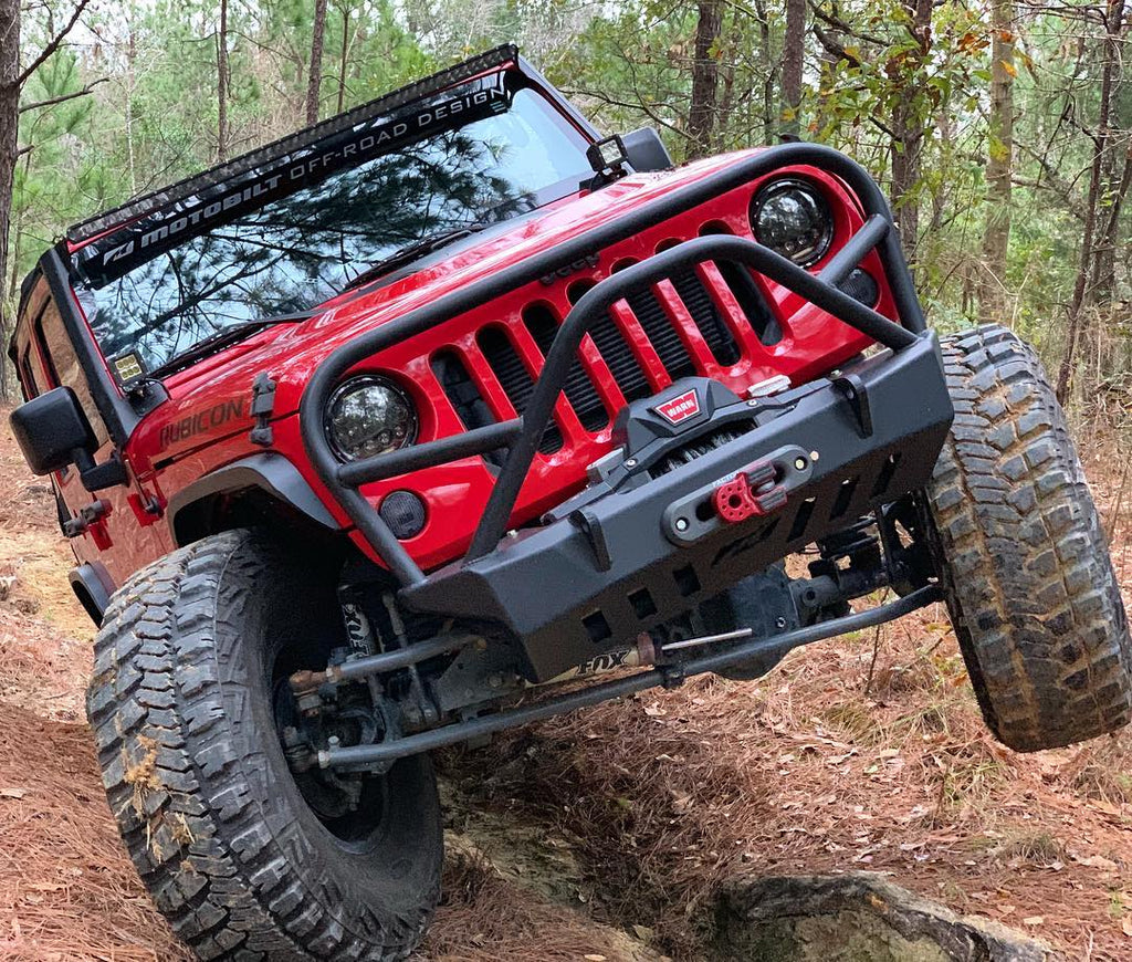 Motobilt Jeep Wrangler JK / JKU Crusher Front Bumper w/Grill Hoop and Stinger