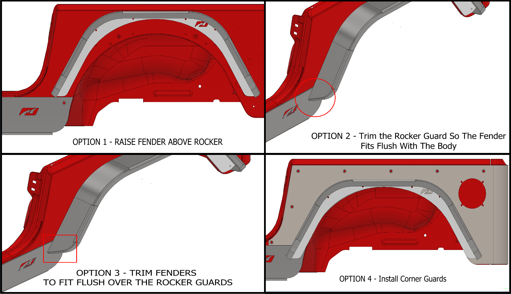 Crusher Rear Fender 4" Flare for Jeep TJ/LJ