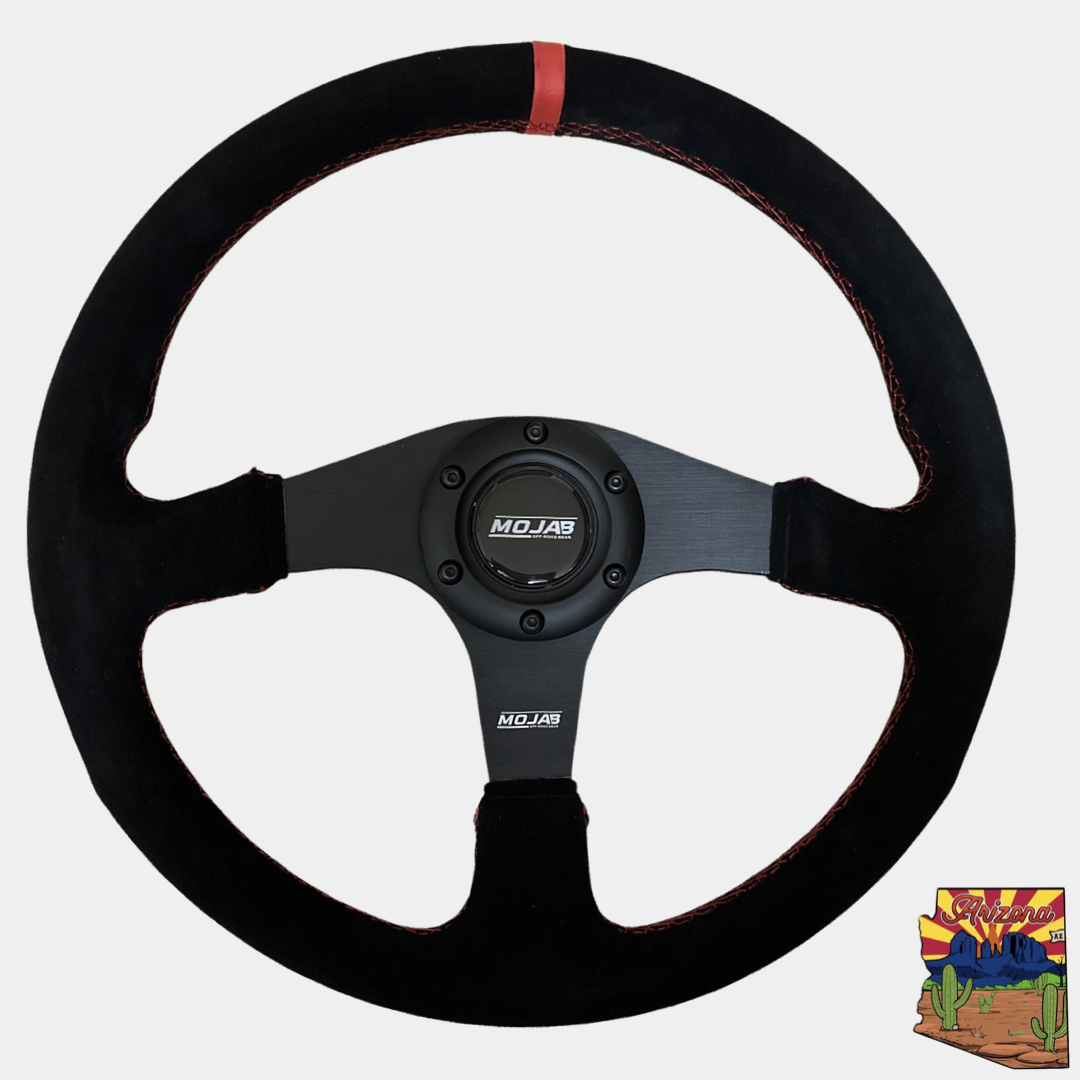 Mojab 13.5'' Flat Steering Wheel Leather or Suede