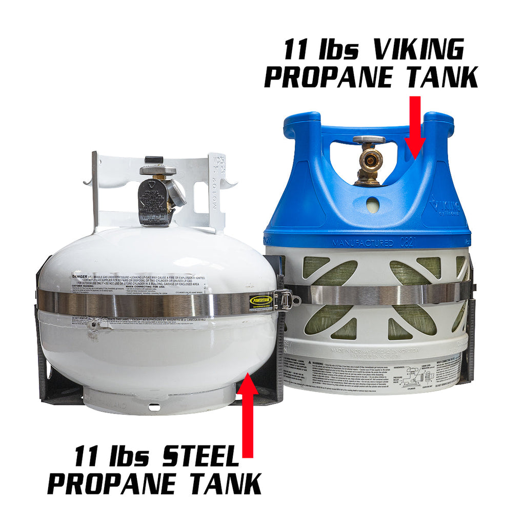 Power Tank Tor LOCKER Bracket for 11 lb Squatty Propane Tank & 11 lb Viking Composite Tank