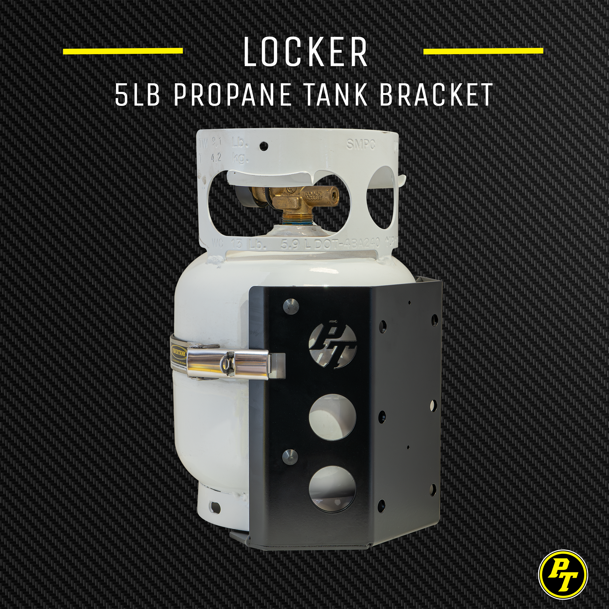 Power Tank Teton LOCKER Propane Tank Bracket for 5 lb LP Bottle 8 in Diameter