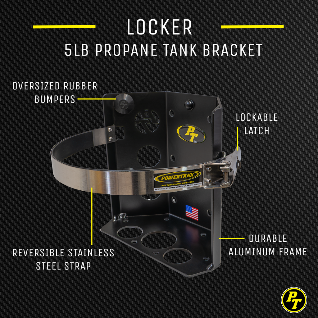 Power Tank Teton LOCKER Propane Tank Bracket for 5 lb LP Bottle 8 in Diameter