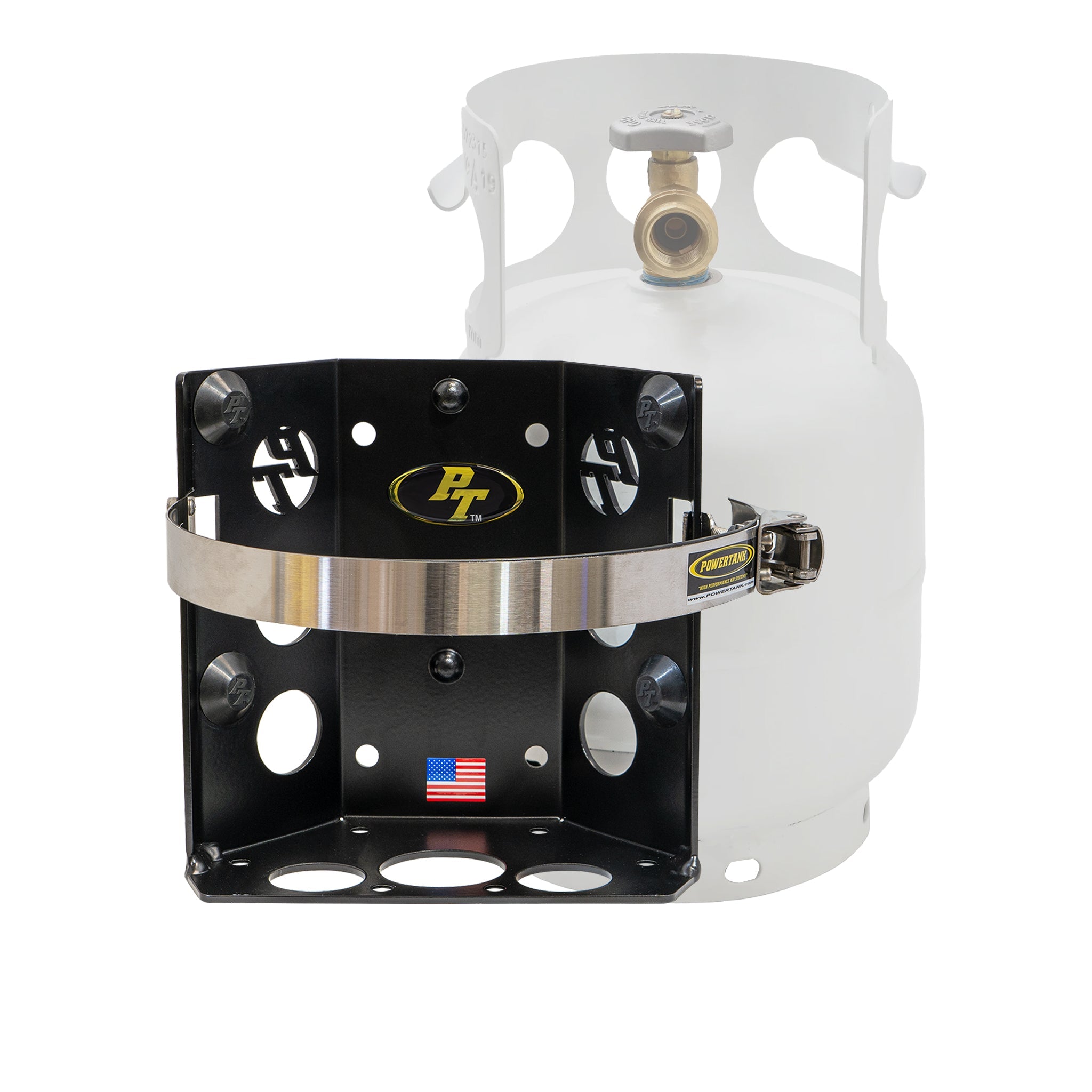 Power Tank Teton LOCKER Propane Tank Bracket for 5 lb LP Bottle 8 in Diameter