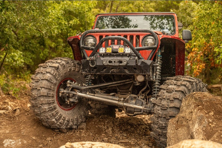 Motobilt Jeep Wrangler YJ / TJ /LJ Crusher Front Bumper w/ Grill Hoop & Bull Bar for Jeep
