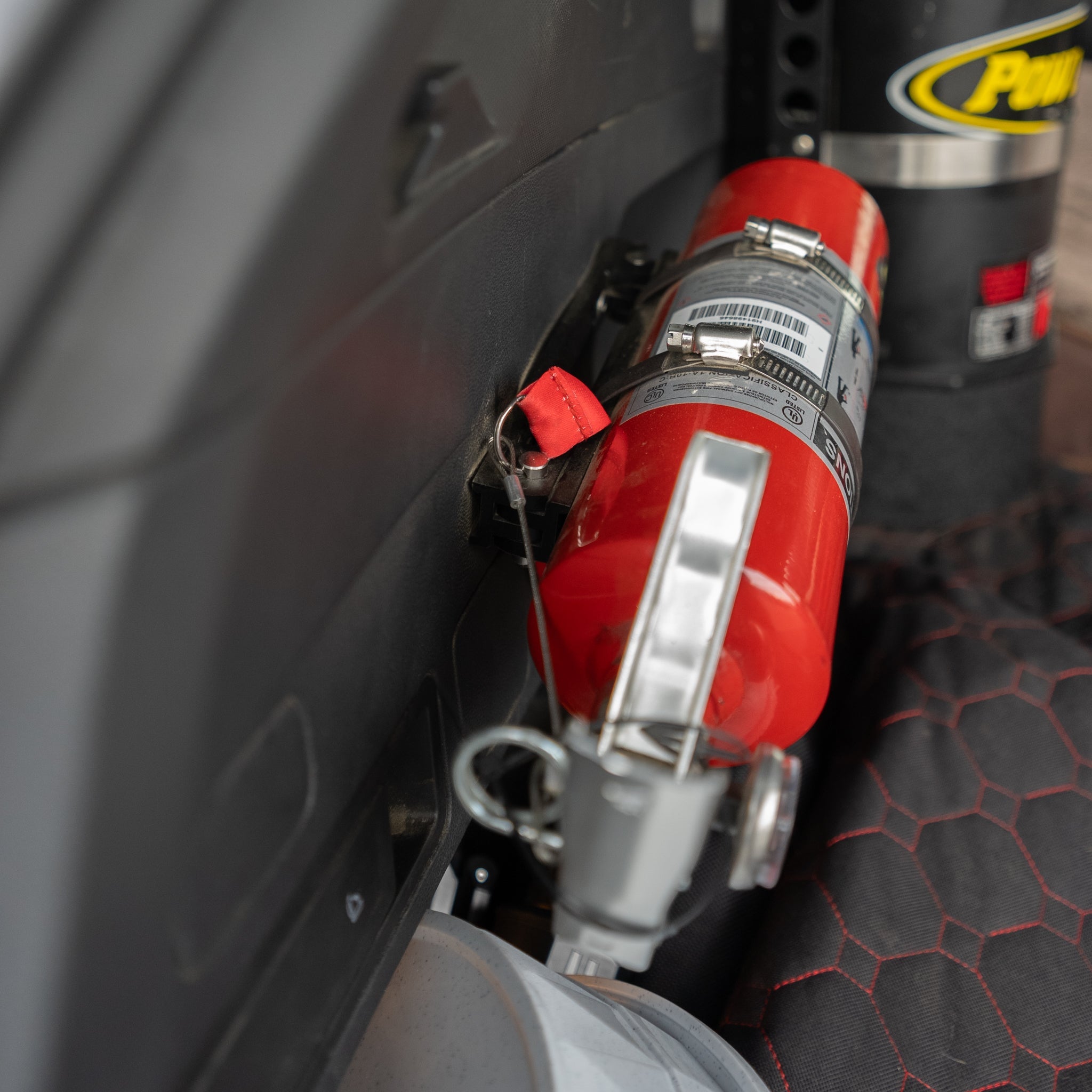Power Tank Quick-Release Bracket - 2.5 lb ABC Fire Exinguisher, Power Shot, Pro Eagle Phoenix CO2 Jack