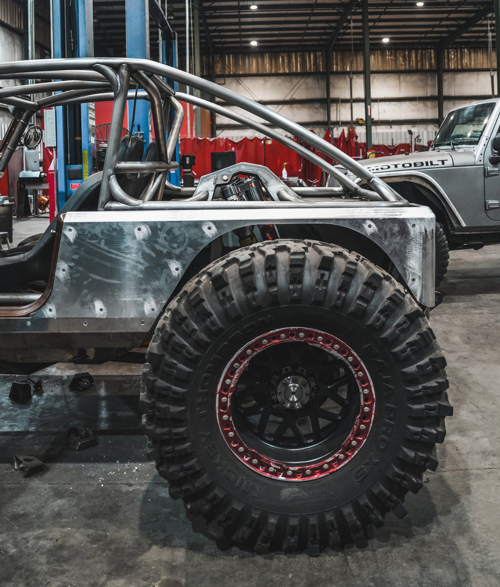 Blindaje de esquina de aluminio de 15" para Jeep YJ, que se extiende por encima del riel