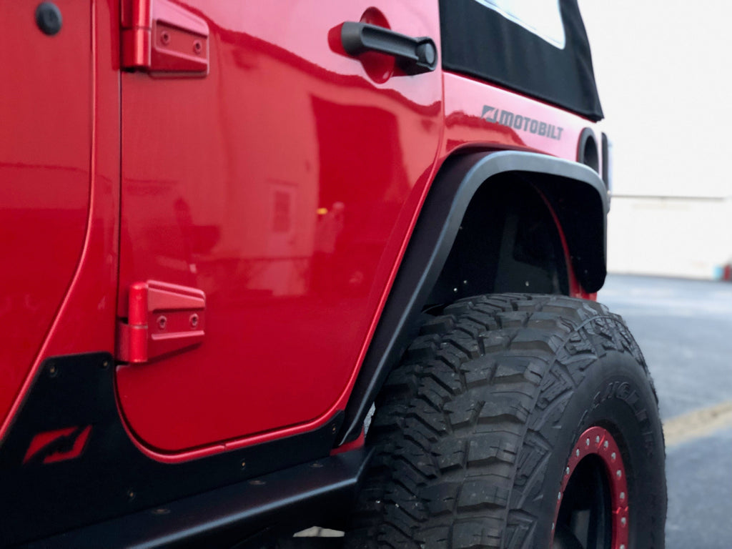 Guardabarros trasero Crusher con extensión de 2" para Jeep JK / JKU - Aluminio
