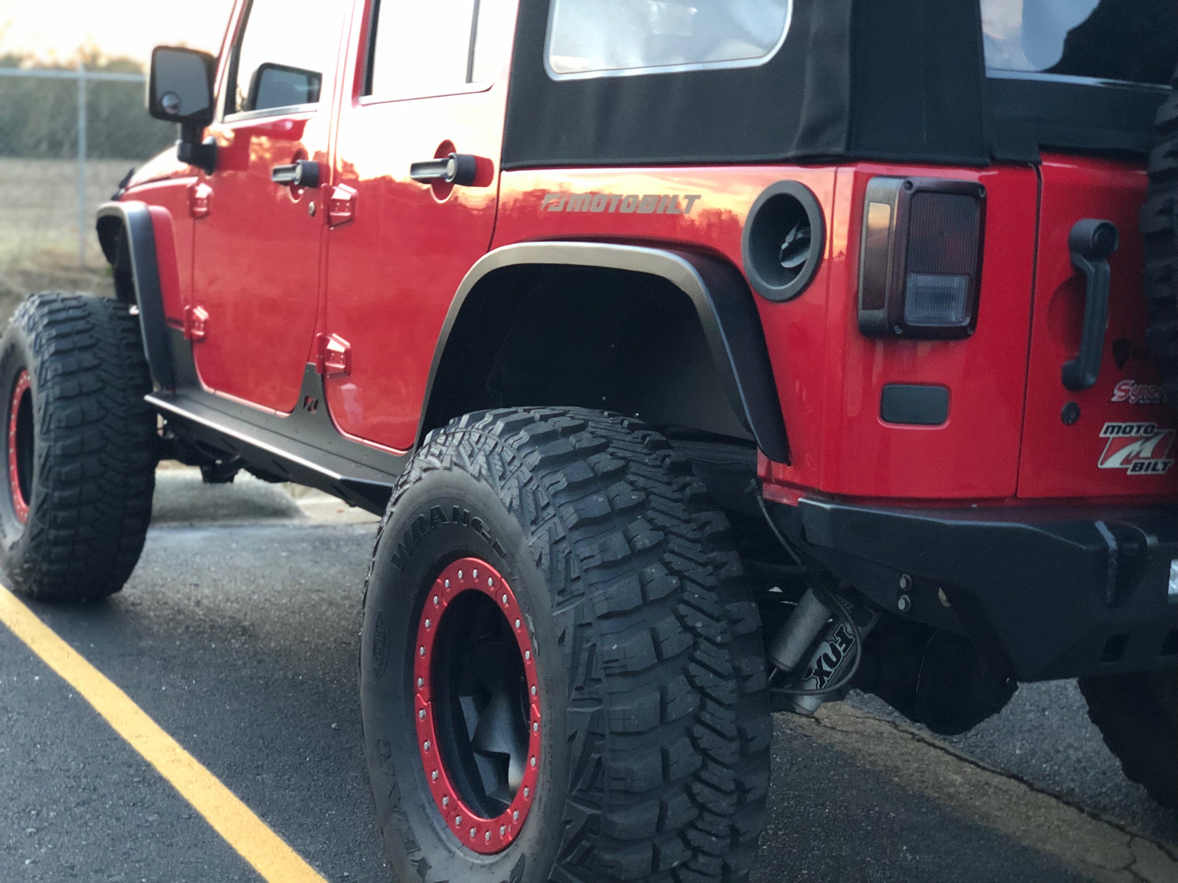 Guardabarros trasero Crusher con extensión de 2" para Jeep JK / JKU - Aluminio