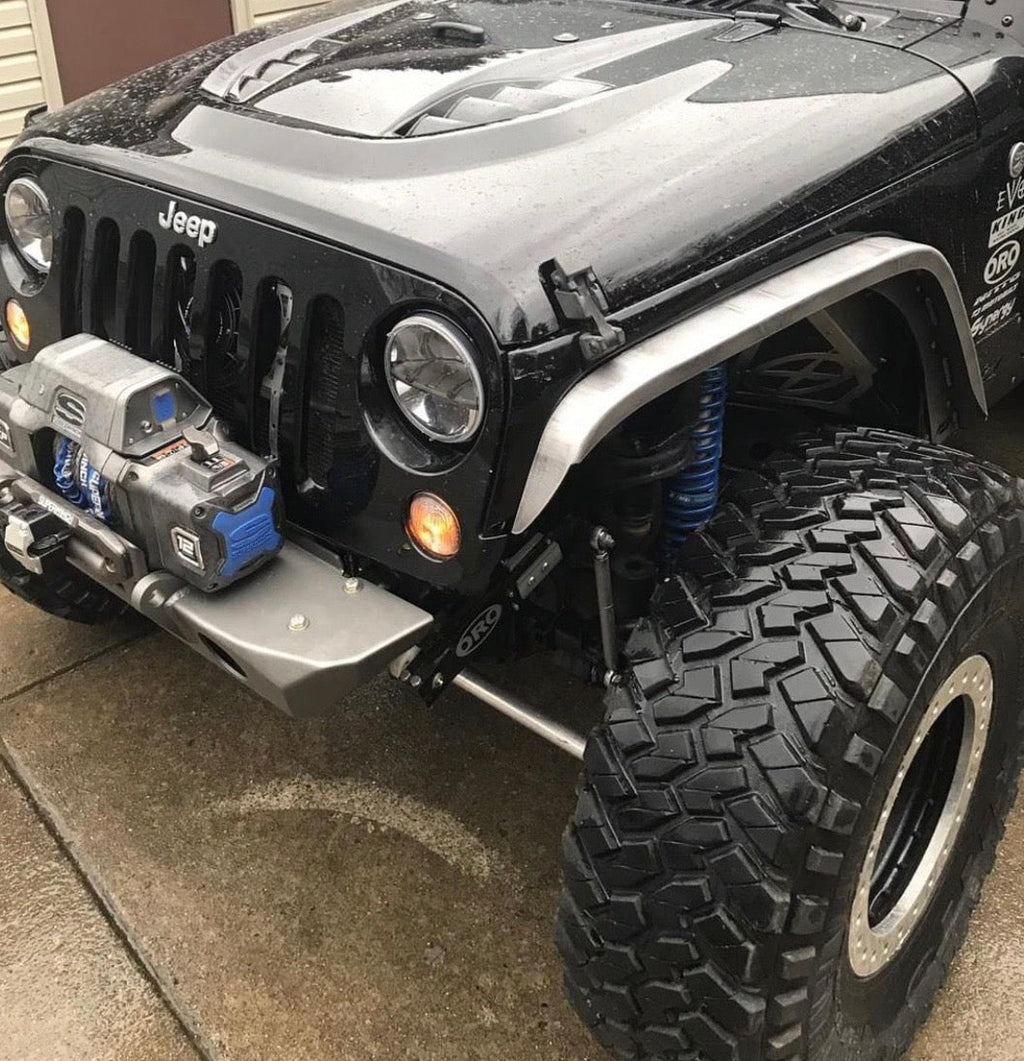 Crusher Front Fender 2" Flare for Jeep JK / JKU - Aluminum