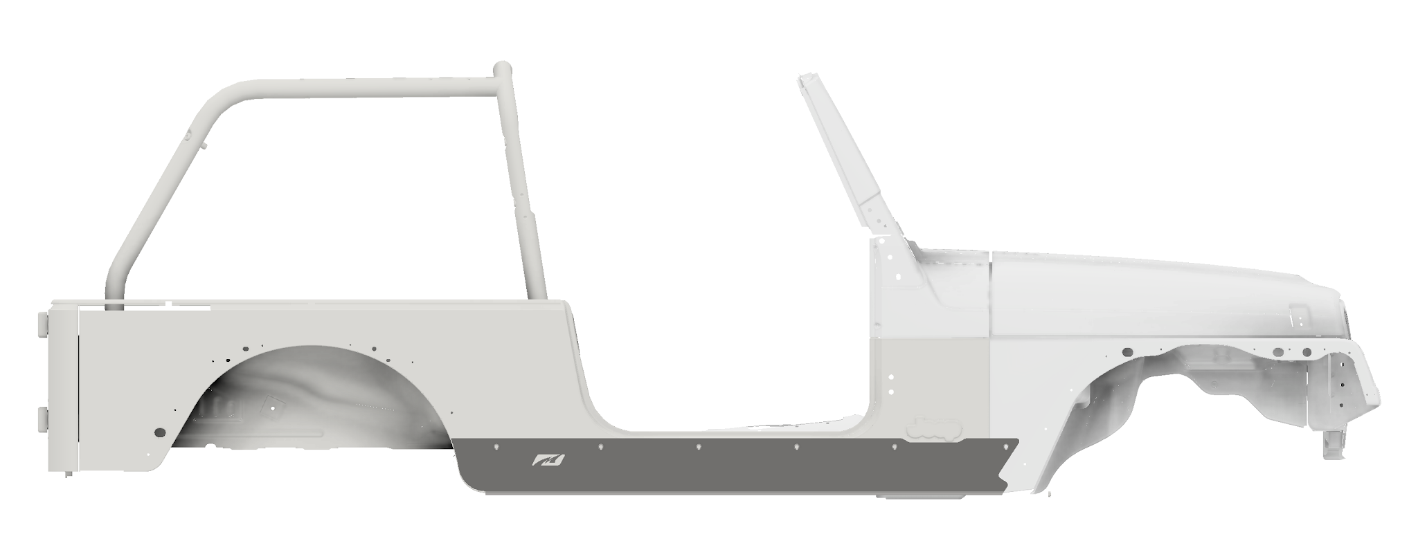 Full Length Rock Guards w/ step for 04-06 Jeep LJ