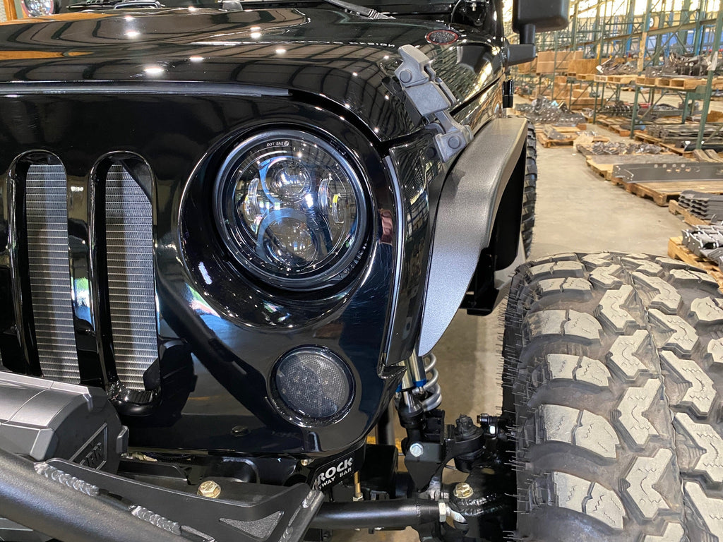 Crusher Front Fender 2" Flare for Jeep JK / JKU - Steel