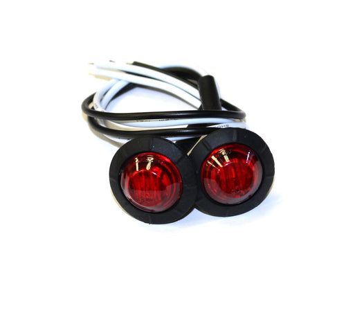 Luz LED roja de guardabarros/marcador lateral de 3/4" (paquete de 2)