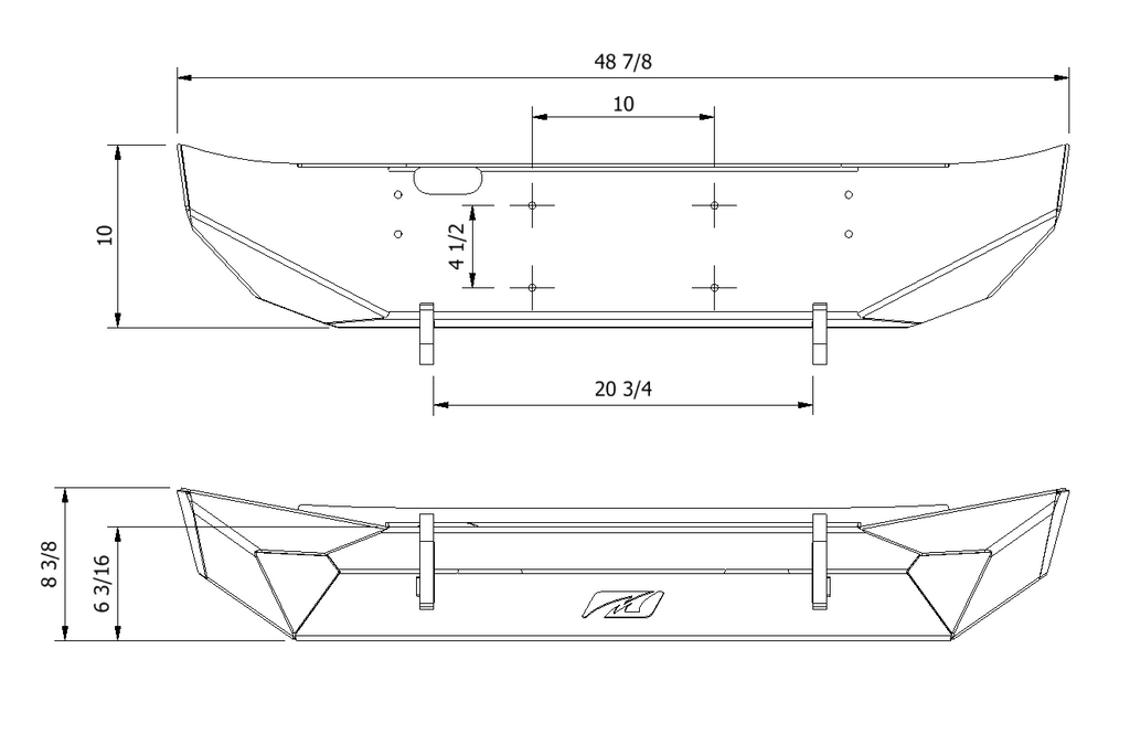 Parachoques delantero Motobilt Hammer sin montaje antiniebla para Jeep Wrangler JK / JKU
