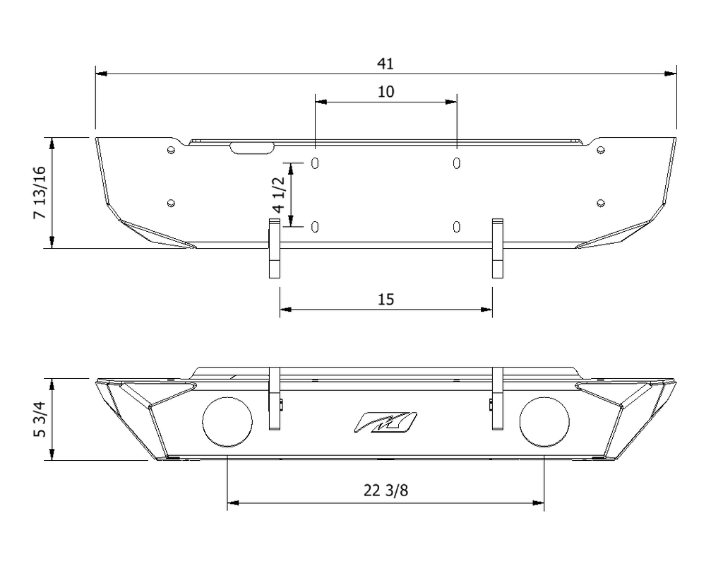 Motobilt Jeep Wrangler JK / JKU Hatchet Series Front Frame Chop Bumper w/Fog Mounts