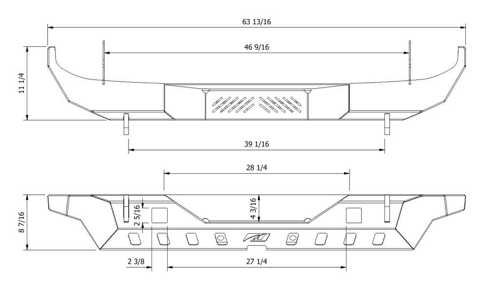 Parachoques trasero Motobilt Jeep Wrangler JK / JKU Crusher con soportes para luces