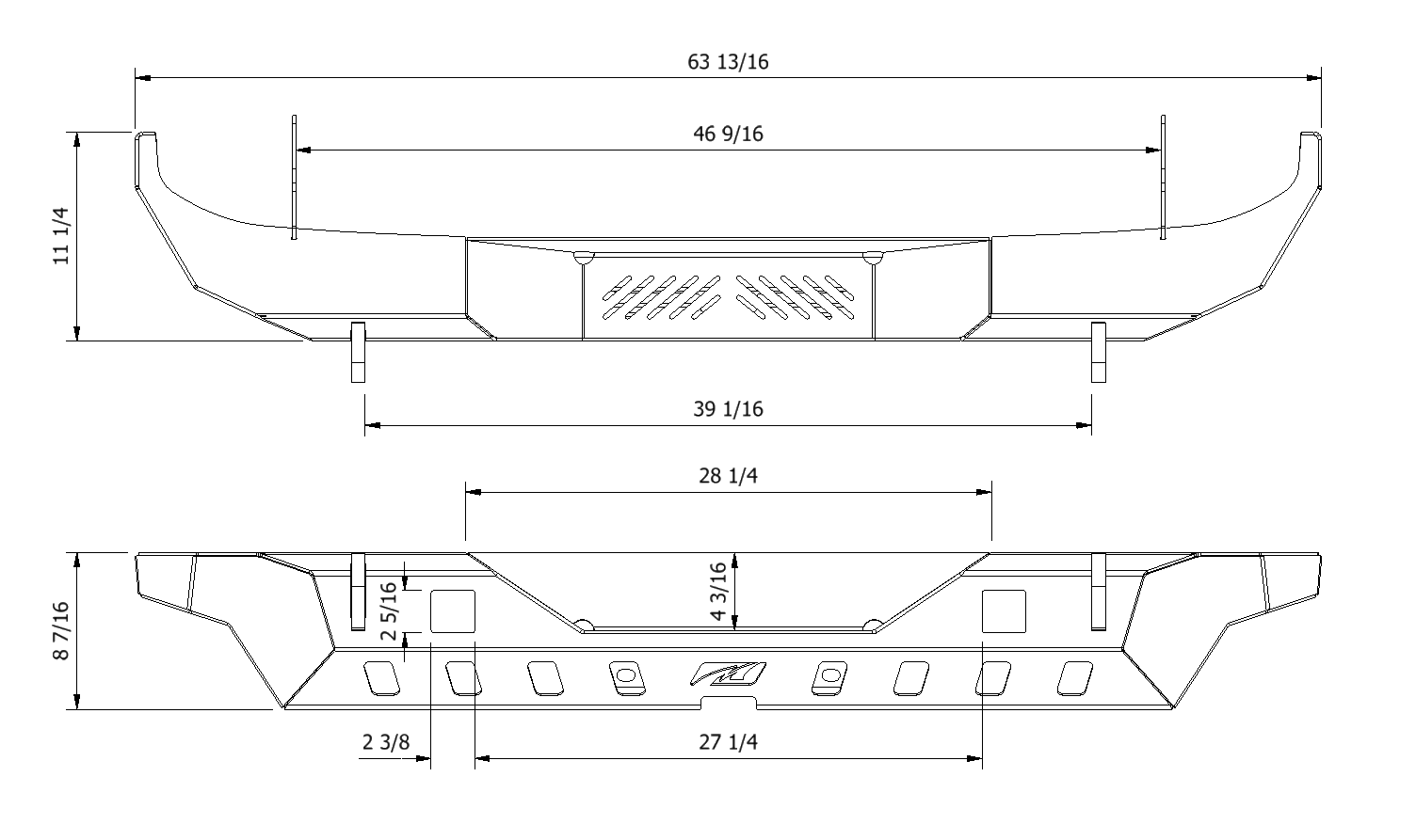 Parachoques trasero Motobilt Jeep Wrangler JK / JKU Crusher con soportes para luces