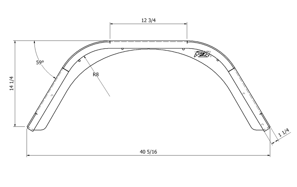 Guardabarros Trasero Crusher de 2" de Ensanchamiento para Jeep TJ/LJ