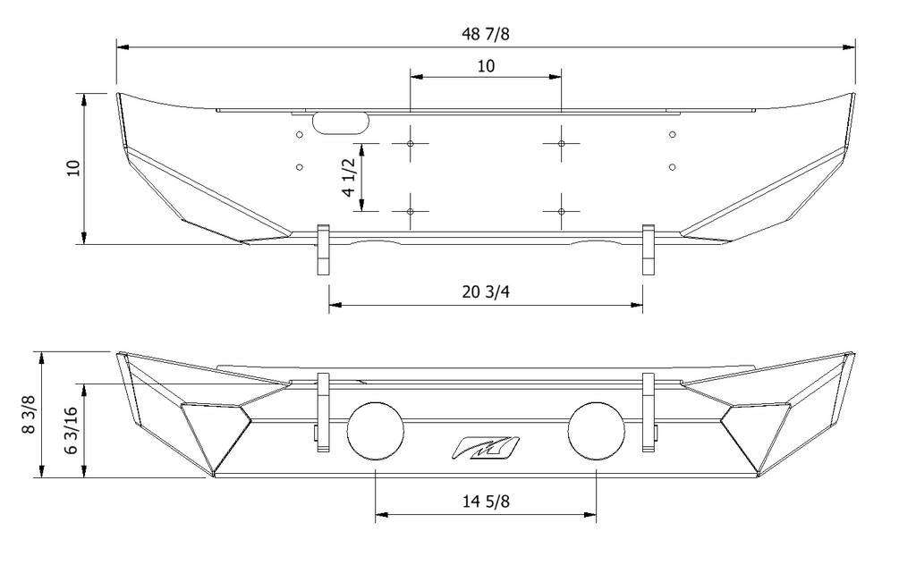 Motobilt Parachoques delantero Hammer para Jeep Wrangler JL / Gladiator JT con soporte para faros antiniebla