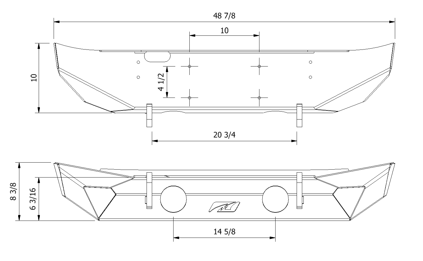 Motobilt Parachoques delantero Hammer para Jeep Wrangler JL / Gladiator JT con soporte para faros antiniebla