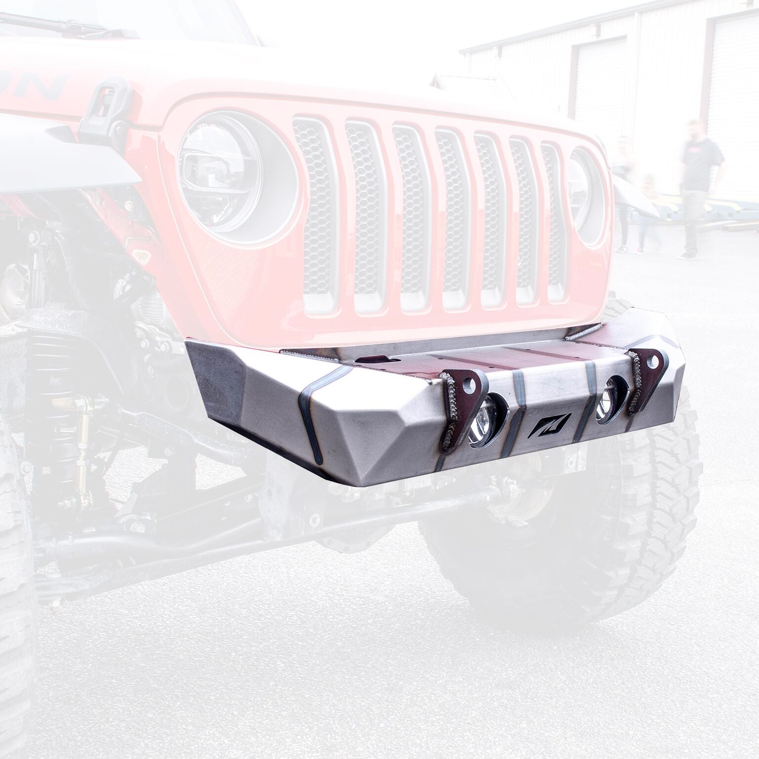 Motobilt Parachoques delantero Hammer para Jeep Wrangler JL / Gladiator JT con soporte para faros antiniebla