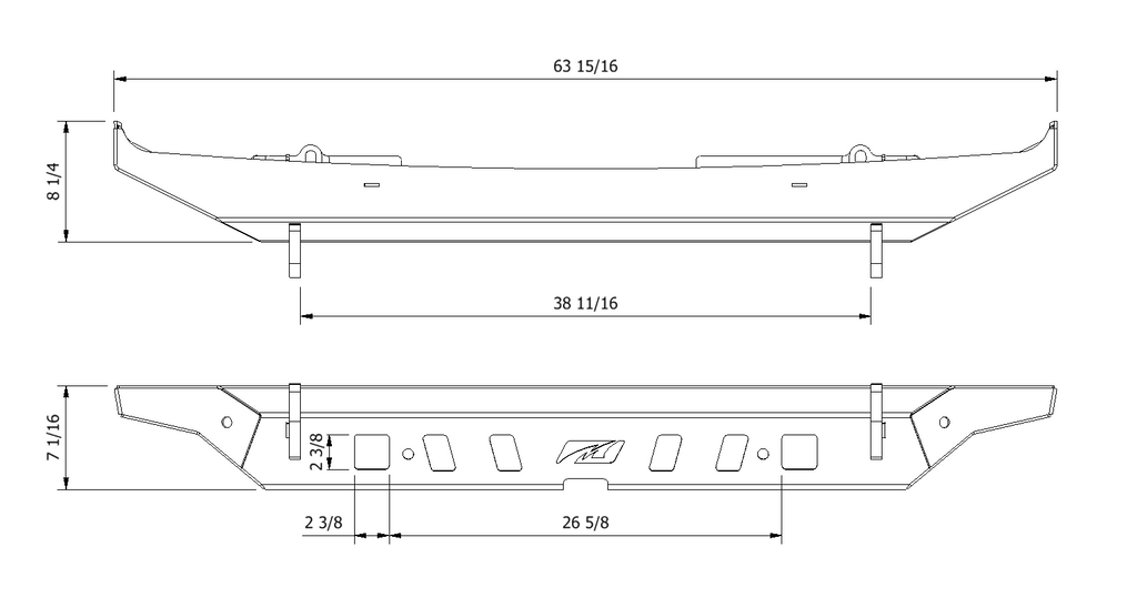 Motobilt Jeep Wrangler JL Crusher Rear Bumper w/Light Mounts Without Spare Cutout