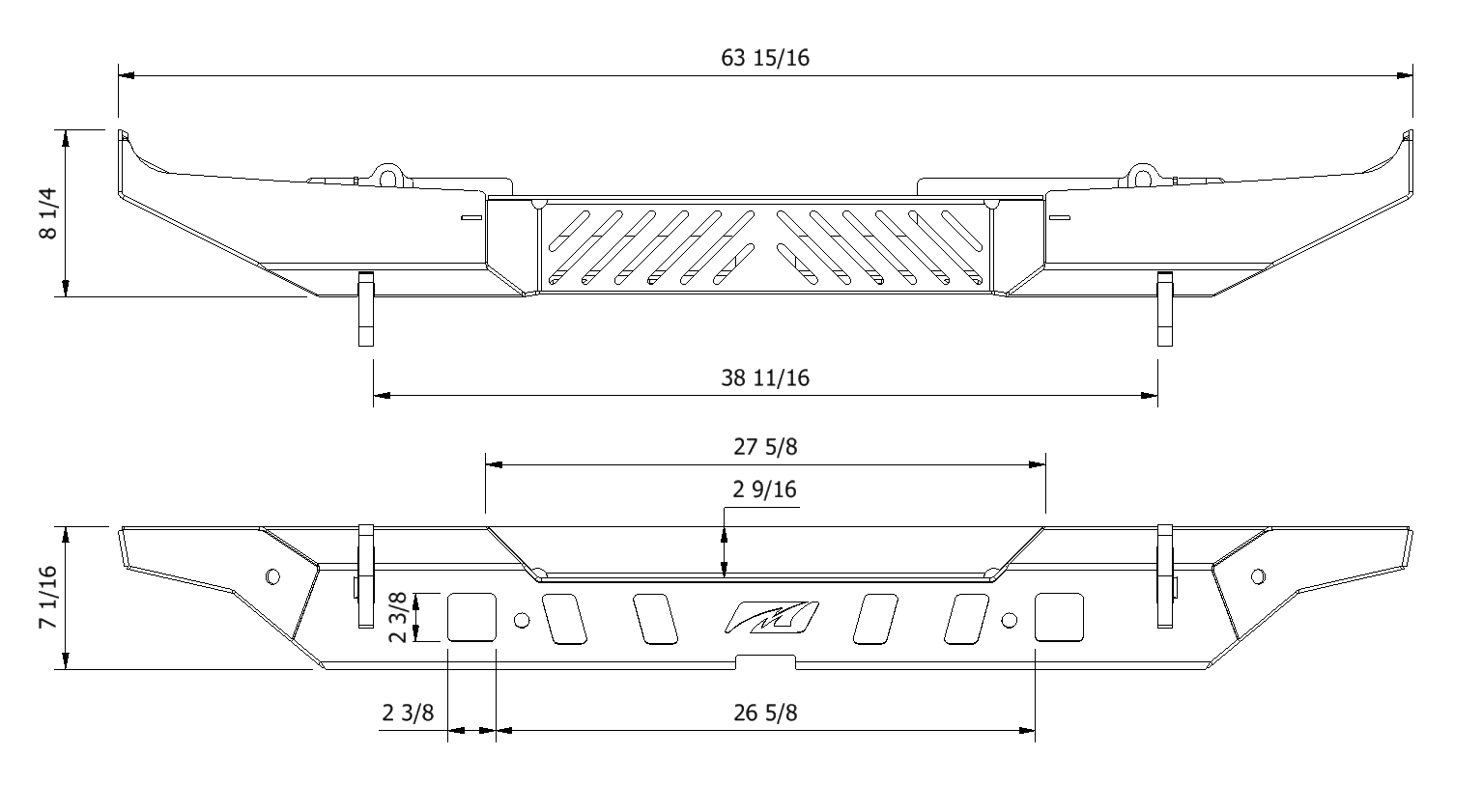Paragolpes trasero Motobilt Crusher para Jeep Wrangler JL con soportes para luces y hueco para rueda de repuesto