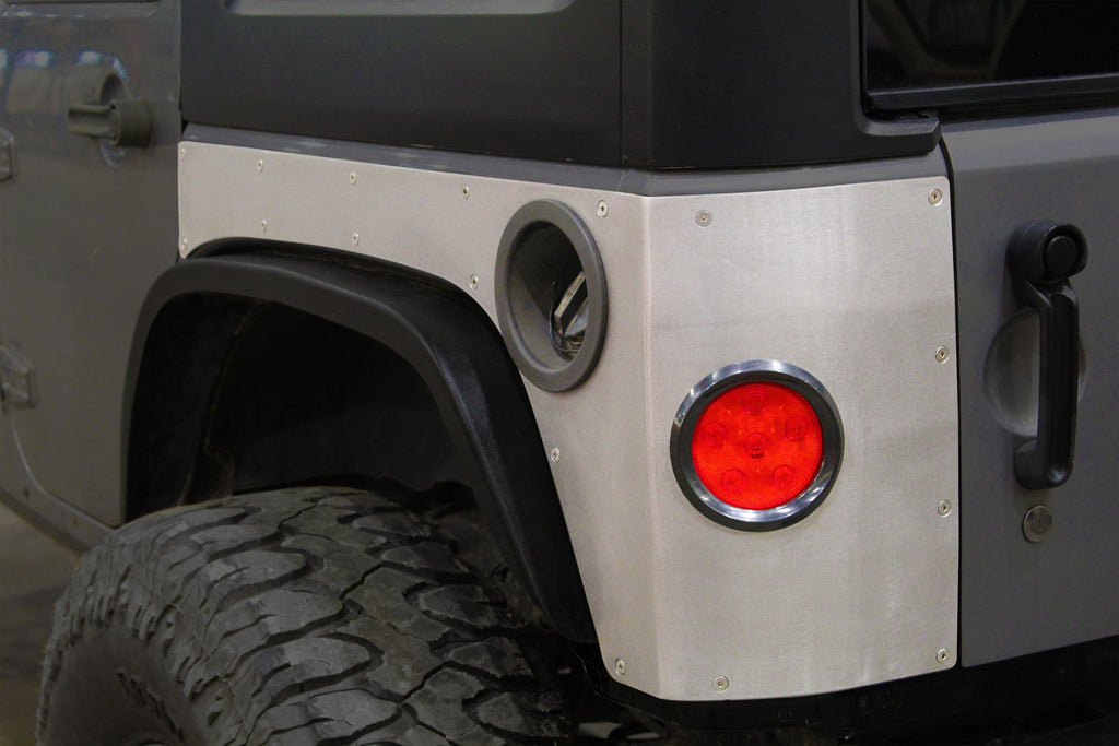 Armadura de esquina trasera de acero con orificios redondos para luces traseras para Jeep JKU