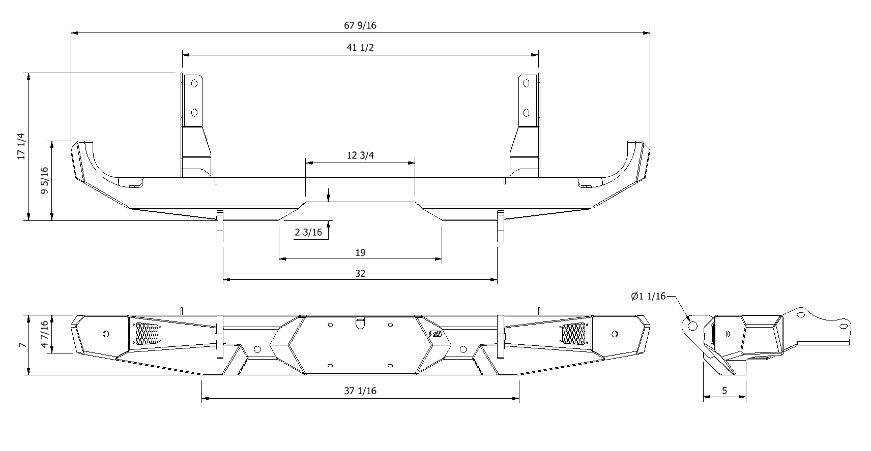 Motobilt Jeep Gladiator JT Gladius Rear Bumper