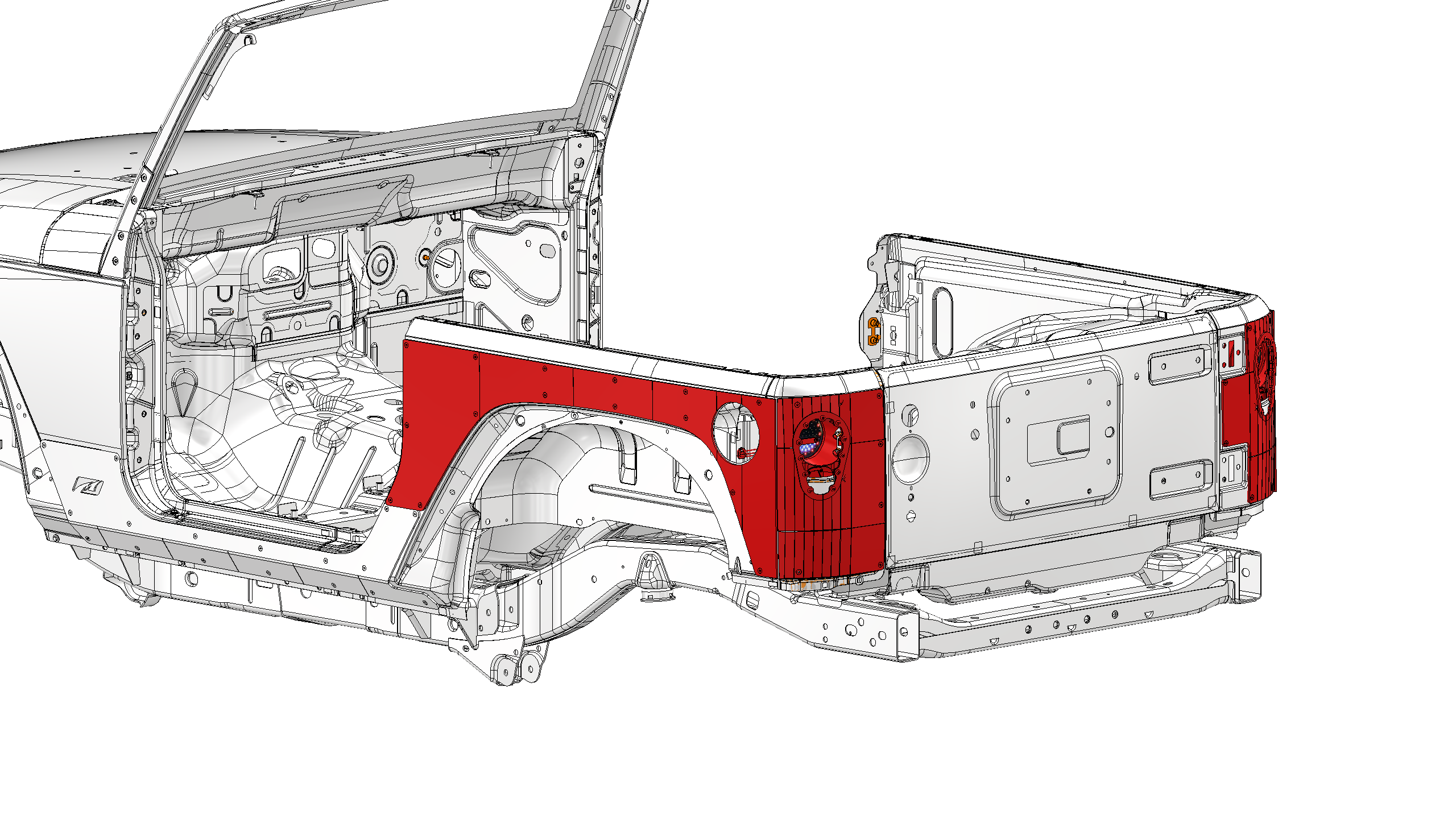 Motobilt Jeep Wrangler JK 2 Door Corner Armor with Tail Light System