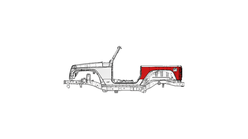 Corner Armor with Tail Light System for Jeep JK 2 Door - Drop Tailgate