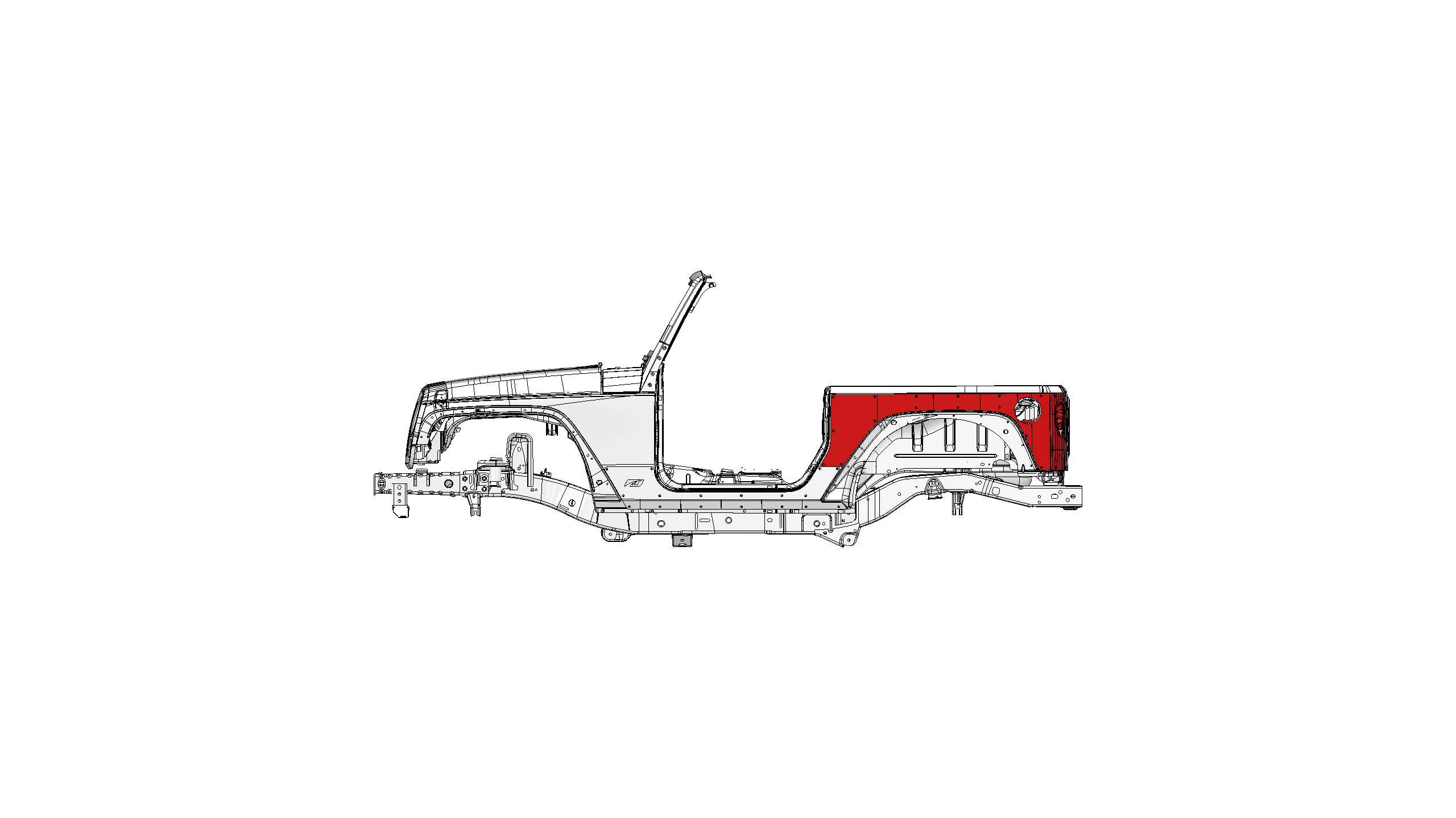 Motobilt Jeep Wrangler JK 2 Door Corner Armor with Tail Light System