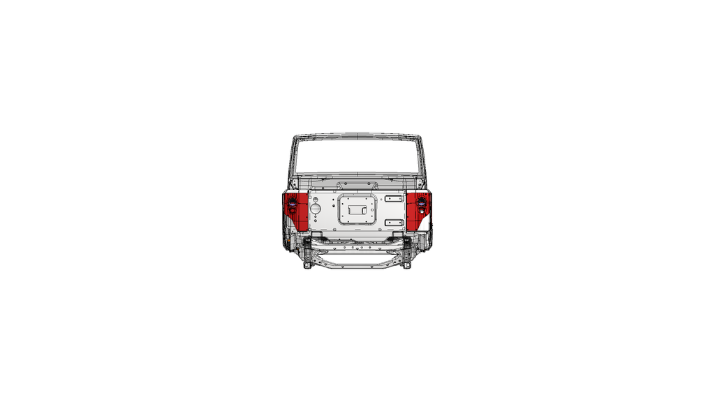 Armadura de Esquina de 10" con Sistema de Luces Traseras para Jeep JK 2 Puertas - Compuerta Trasera Abatible