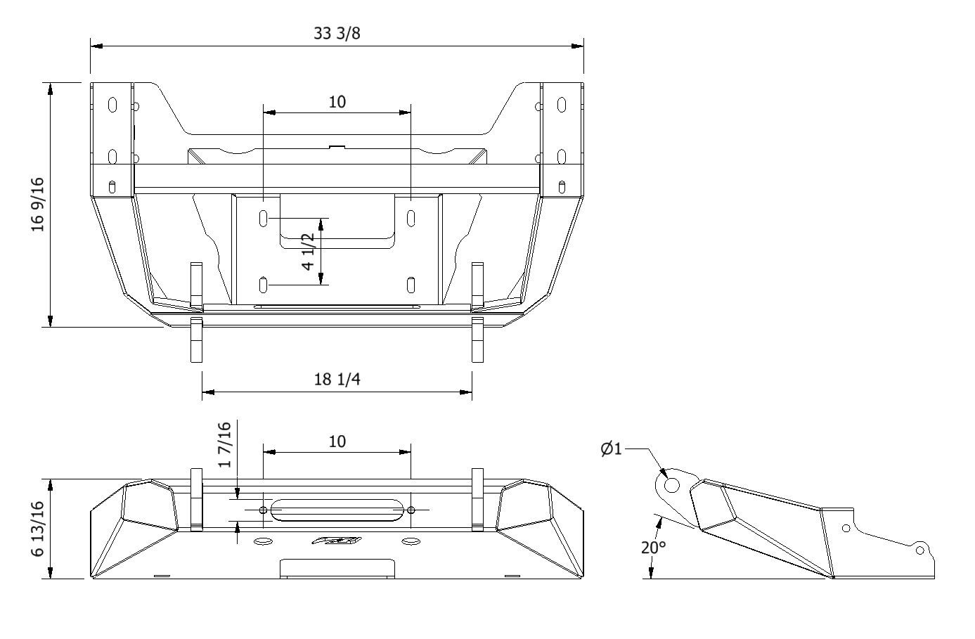 Motobilt Jeep Wrangler JK JL & Jeep Gladiator JT Tomahawk Frame Chop Front Bumper for Jeep