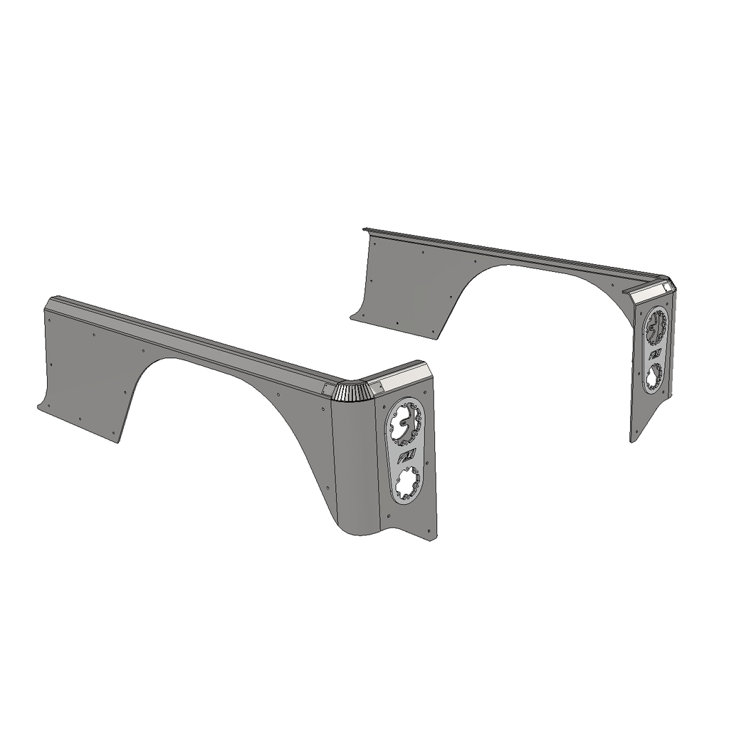 Blindaje de esquina de aluminio de 15" para Jeep YJ, que se extiende por encima del riel
