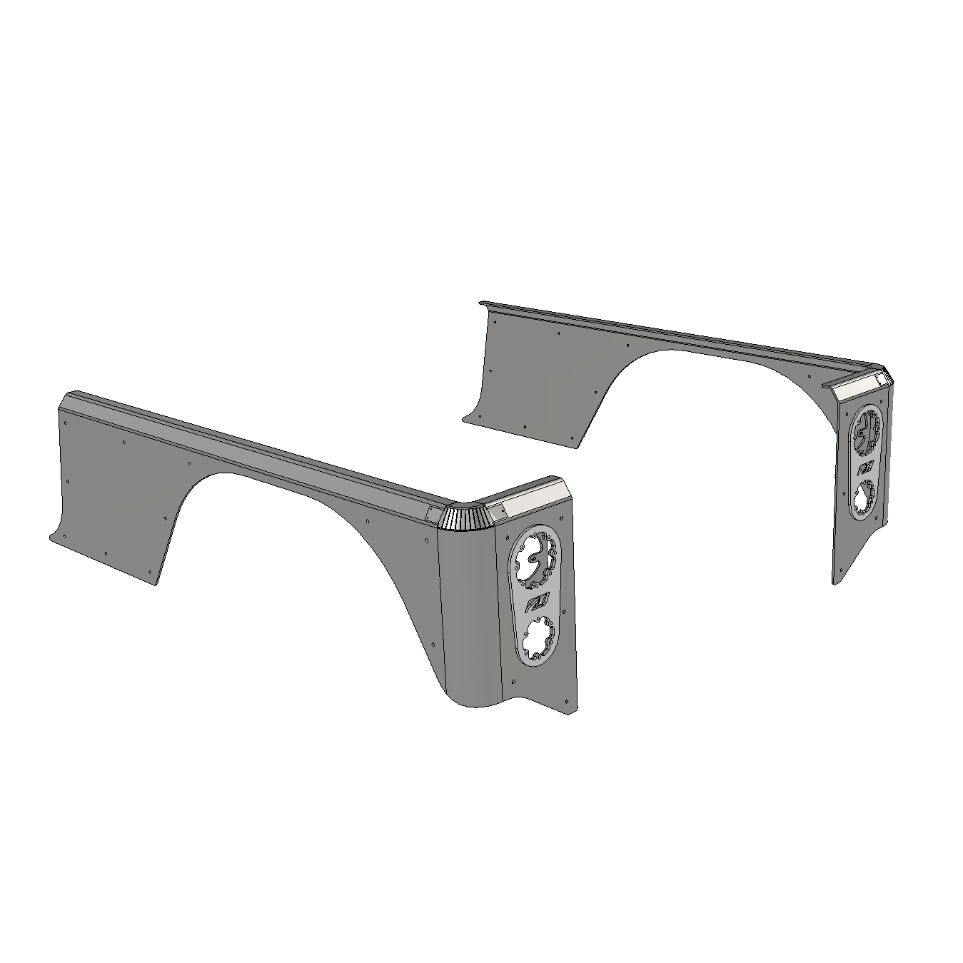 Blindaje de esquina de aluminio de 15" para Jeep YJ, que se extiende por encima del riel