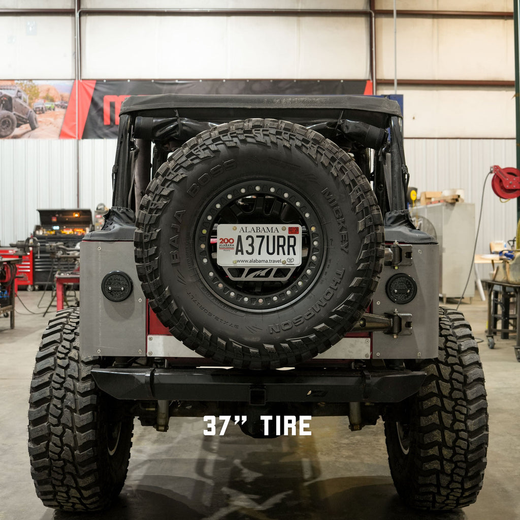 Body Mount Tire Carrier for Jeep YJ / TJ / LJ - 8 x 6.5"