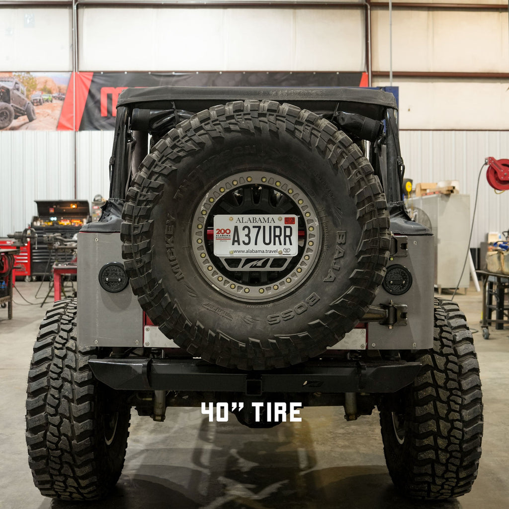 Body Mount Tire Carrier for Jeep YJ / TJ / LJ - 8 x 6.5"