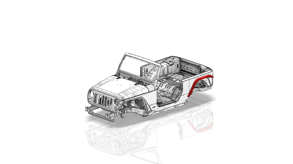 Rear Stretch 2" Flare - Jeep JK for MB1138