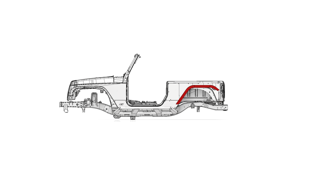 Rear Stretch 2" Flare - Jeep JK for MB1138