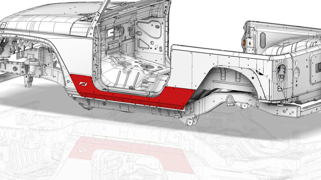 Stretch Rocker Armor - Jeep JK - Aluminum