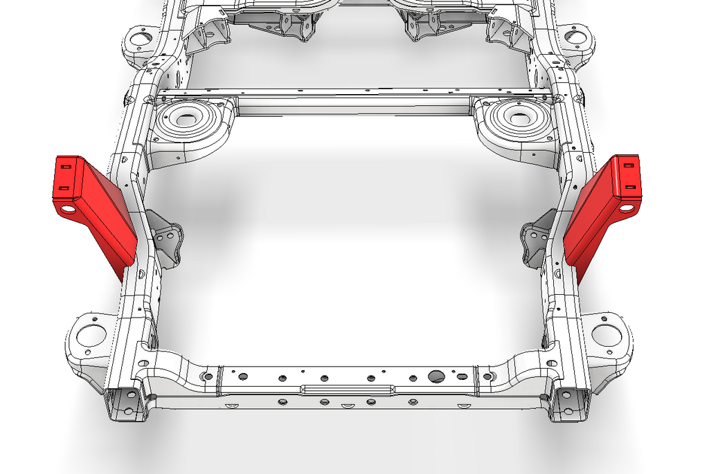 Rear Upper Shock Mounts, 16" ORI/Coilover for Jeep JLU