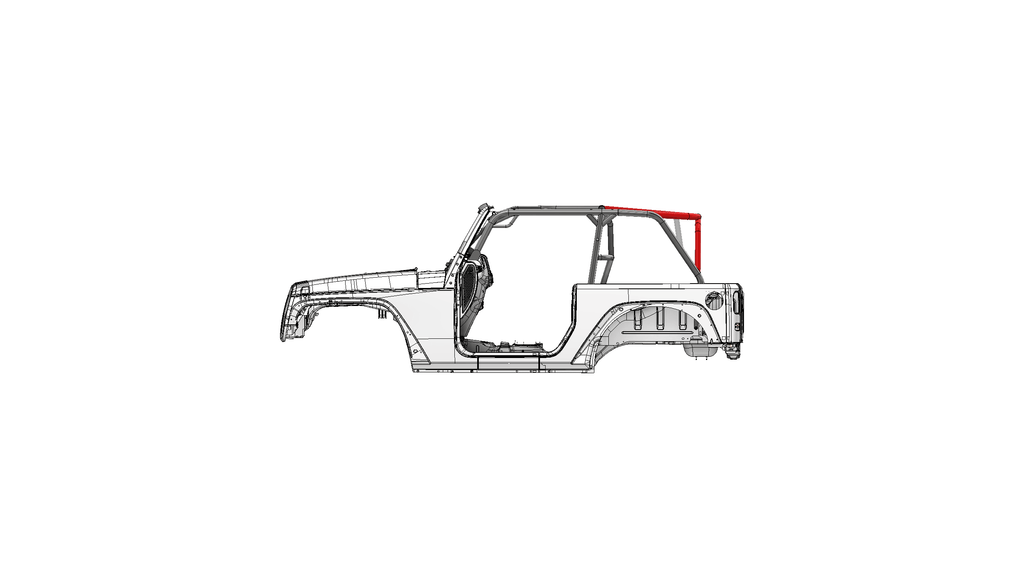Kit de Tubo Superior Trasero Adicional para Sistema de Jaula Antivuelco de Jeep JK de 2 Puertas