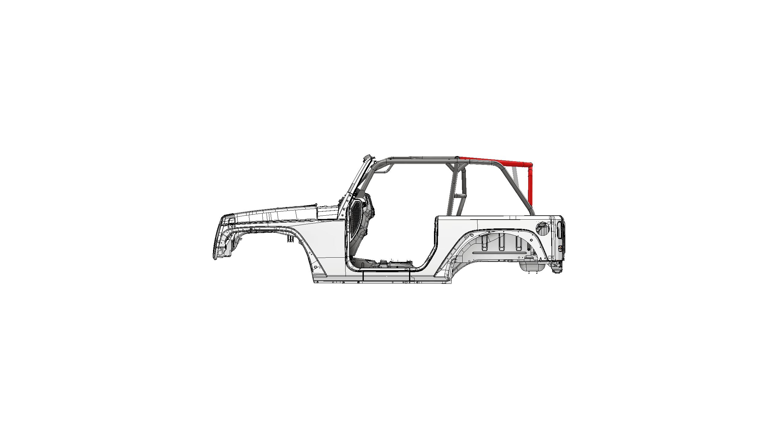Kit de Tubo Superior Trasero Adicional para Sistema de Jaula Antivuelco de Jeep JK de 2 Puertas