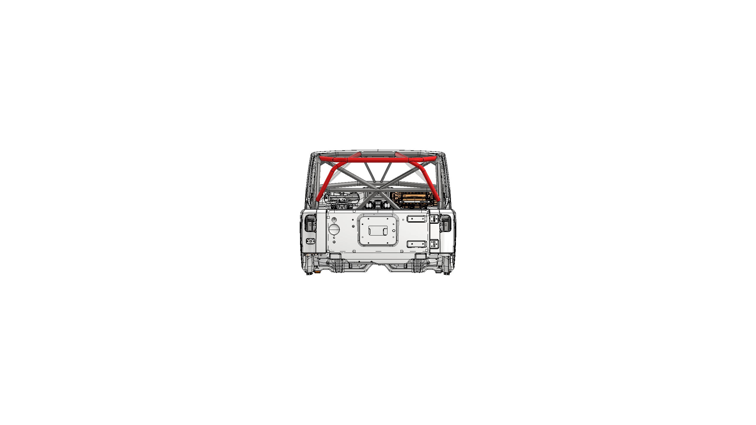 Kit de Tubo Superior Trasero Adicional para Sistema de Jaula Antivuelco de Jeep JK de 2 Puertas