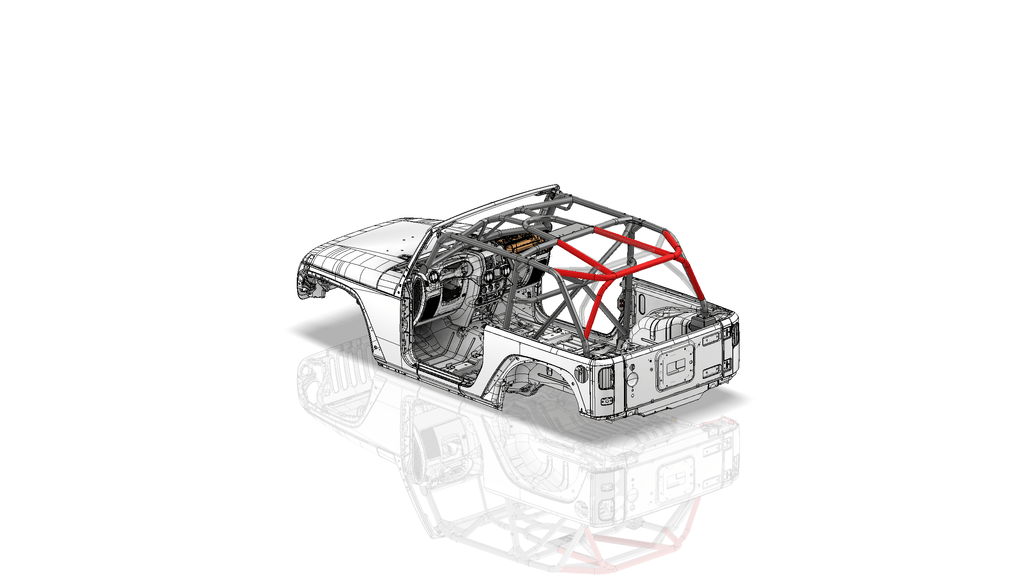 Kit de Tubo Superior Trasero Adicional para Sistema de Jaula Antivuelco de Jeep JK de 2 Puertas