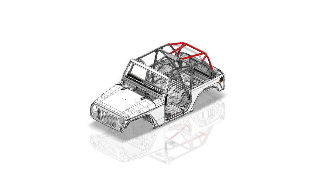 Kit de Tubo Superior Trasero Adicional para Sistema de Jaula Antivuelco de Jeep JK de 2 Puertas