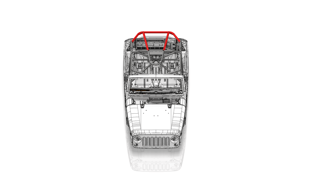 Kit de Tubo Superior Trasero Adicional para Sistema de Jaula Antivuelco de Jeep JK de 2 Puertas
