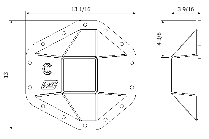 Tapa de diferencial de 14 pernos
