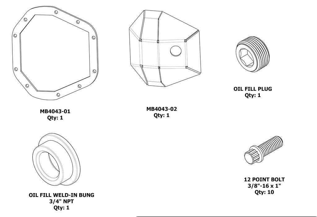 Tapa de diferencial DIY Dana 60 Super Duty